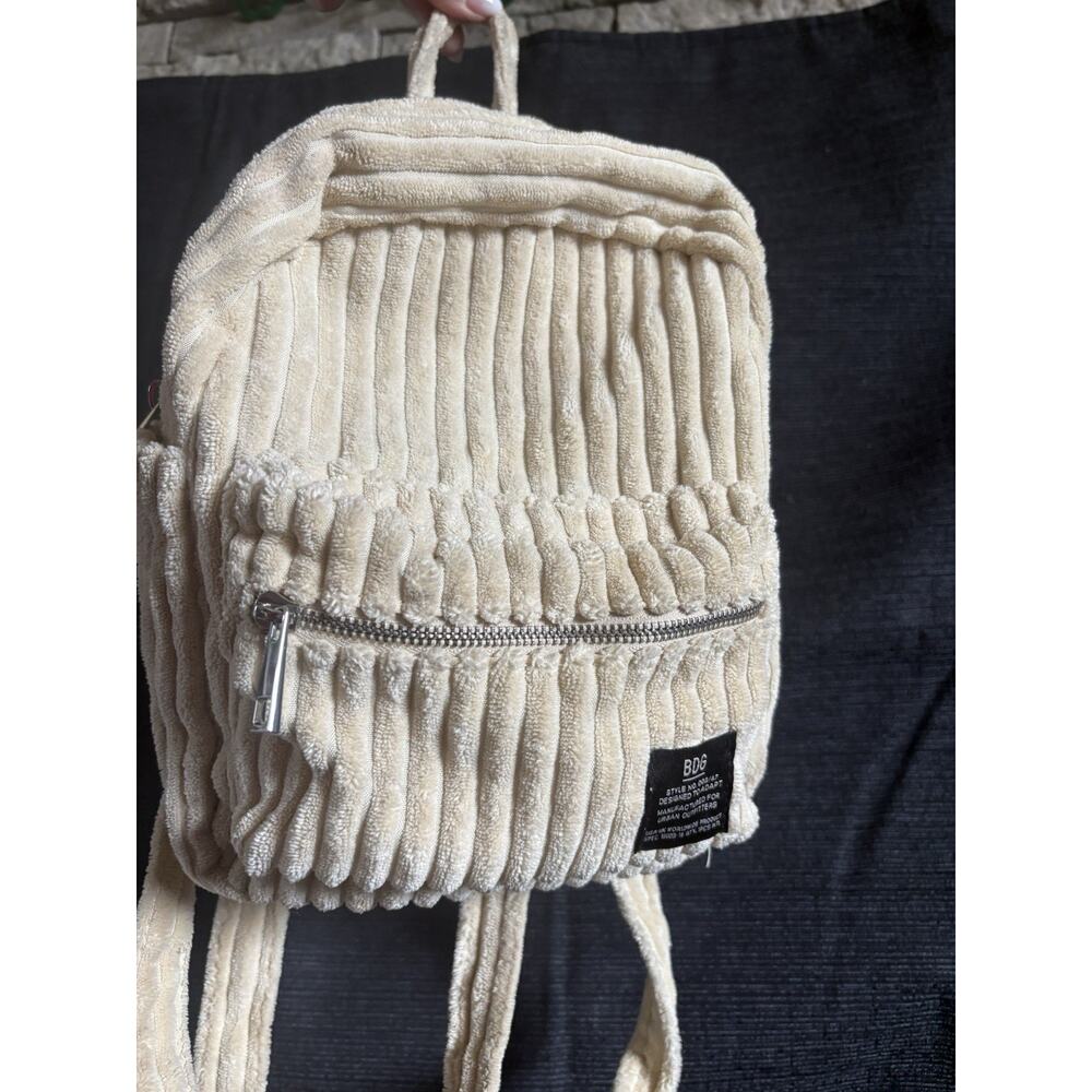 Urban Outfitters BDG Wide Wale Corduroy Soft Mini Backpack White EUC - Picture 7 of 7